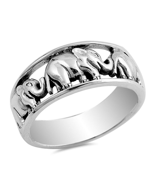 Elephant Animal Ring Sterling Silver