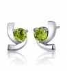 Illuminating Peridot Earrings Sterling Rhodium