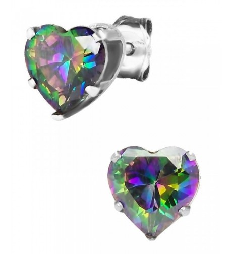 Sterling Simulated Diamond Rainbow Earrings