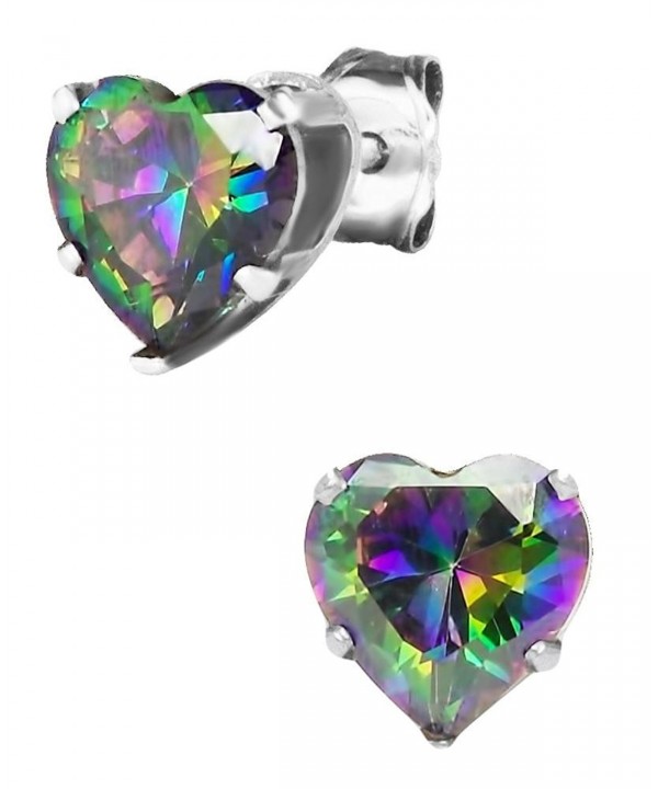 Sterling Simulated Diamond Rainbow Earrings