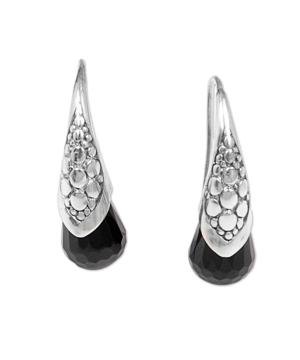 NOVICA Sterling Silver Earrings Midnight