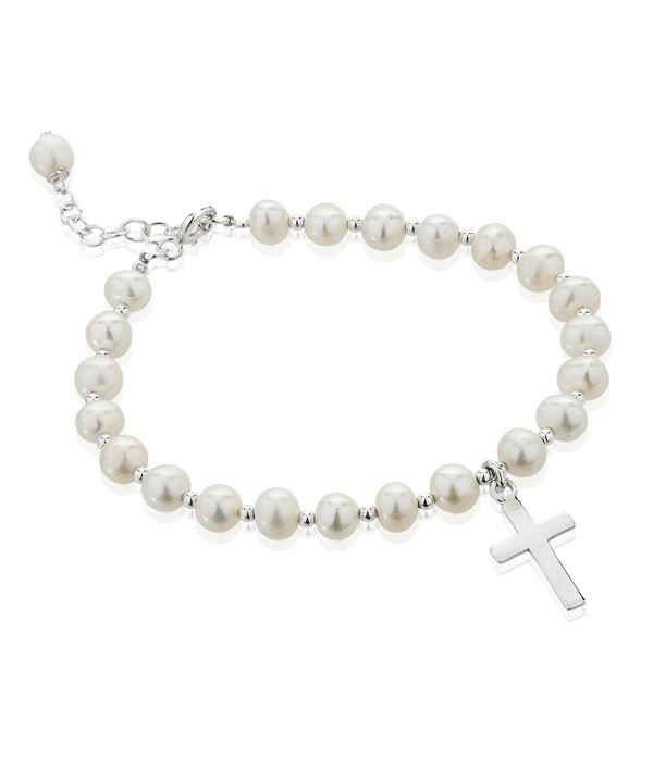 Sterling Cultured Freshwater Christian Bracelet