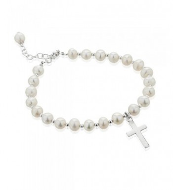 Sterling Cultured Freshwater Christian Bracelet