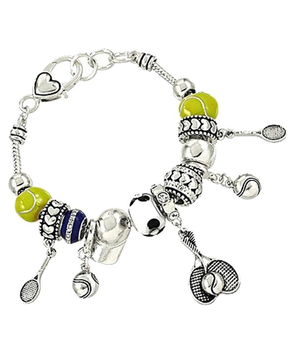 Silvertone Beautiful Sports Closure Bracelet