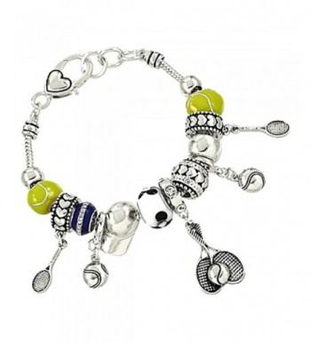 Silvertone Beautiful Sports Closure Bracelet