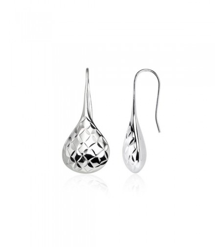 Sterling Silver Diamond Cut Polished Earrings
