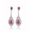 GULICX Flower Zirconia Chandelier Earrings