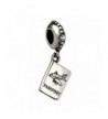 Airplane Passport Dangle Charm Sterling