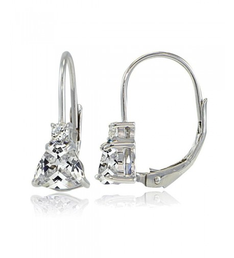 Sterling Zirconia Trillion Cut Leverback Earrings