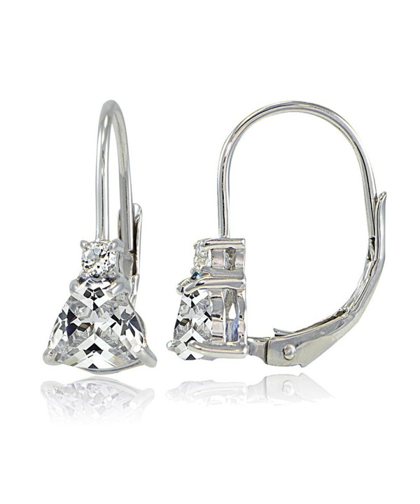 Sterling Zirconia Trillion Cut Leverback Earrings Sterling Zirconia Trillion Cut Leverback Earrings