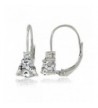 Sterling Zirconia Trillion Cut Leverback Earrings