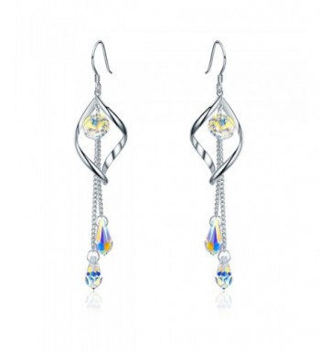 SBLING Platinum Plated Multi Teardrop Earrings Swarovski