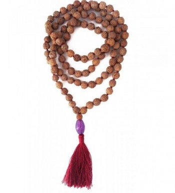 Rudraksha Amethyst Pendant Prayer Bead