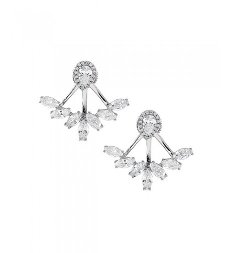 Platinum Sterling Zirconia Earring Jackets