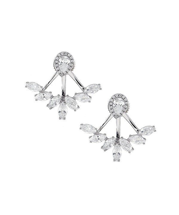 Platinum Sterling Zirconia Earring Jackets