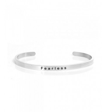 Stainless Fearless Positive Quotes Bracelet