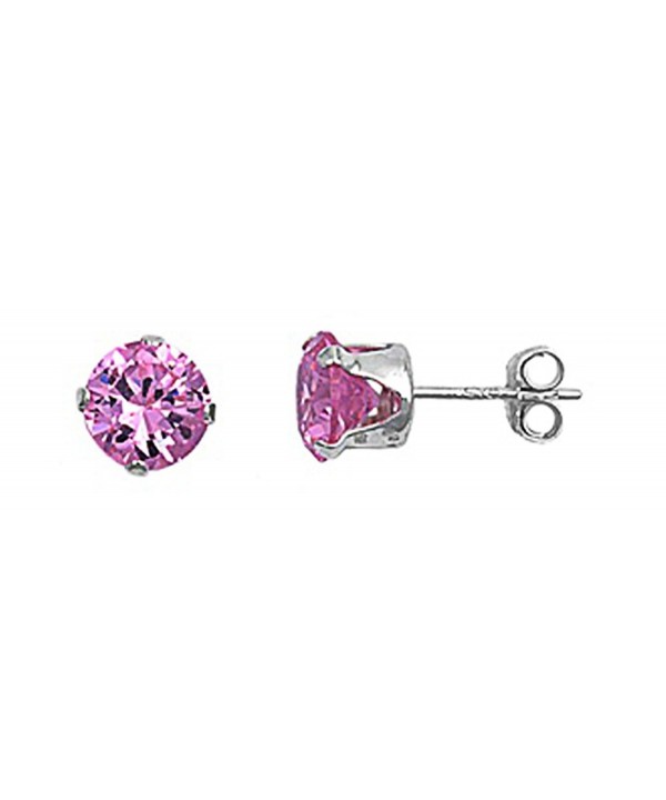 Sterling Silver Round Zirconia Earrings