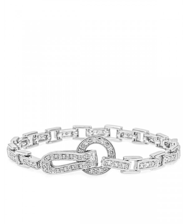 Genuine Rhodium Plated Bracelet Zirconia