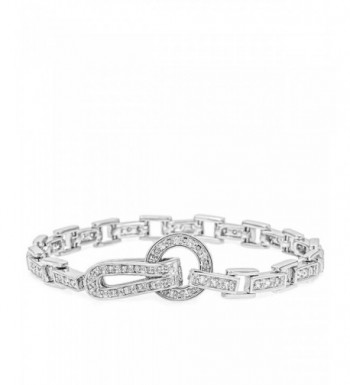 Genuine Rhodium Plated Bracelet Zirconia