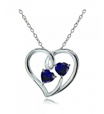 Sterling Silver Created Sapphire Necklace