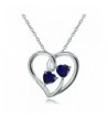 Sterling Silver Created Sapphire Necklace