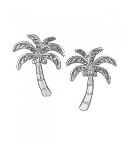 Rhodium Sterling Silver Coconut Earrings