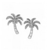Rhodium Sterling Silver Coconut Earrings