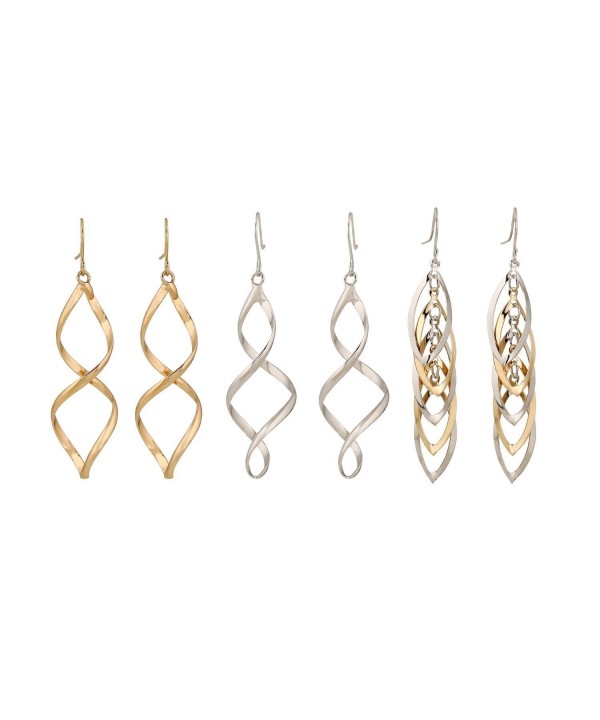 Lureme Silver Twisted Earrings 02004774