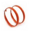 Large Orange Enamel Hoop Earrings