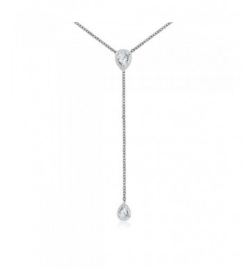 Lariat Necklace Adjustable White Finish