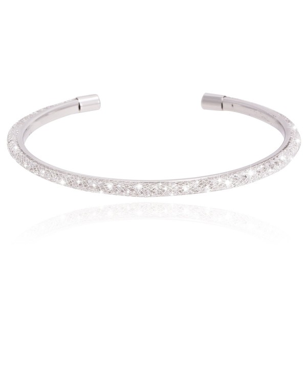 Inside Zirconia Silver Rhodium Bracelet