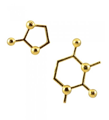 AppleLatte Caffeine Molecule Earrings Plated