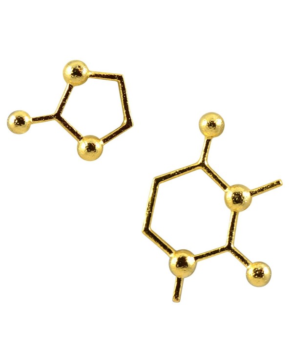 AppleLatte Caffeine Molecule Earrings Plated