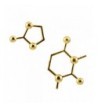 AppleLatte Caffeine Molecule Earrings Plated