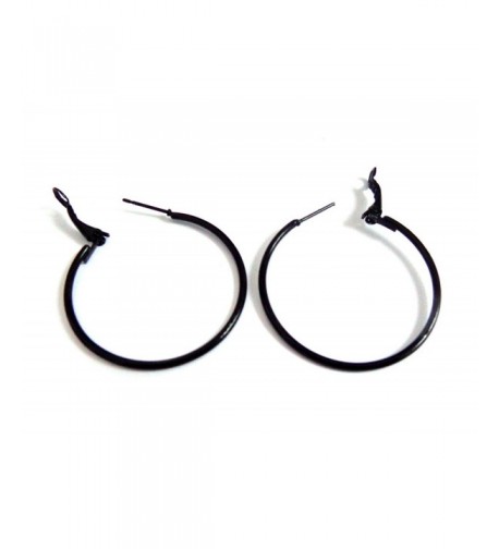 Color Hoop Earrings Simple Black