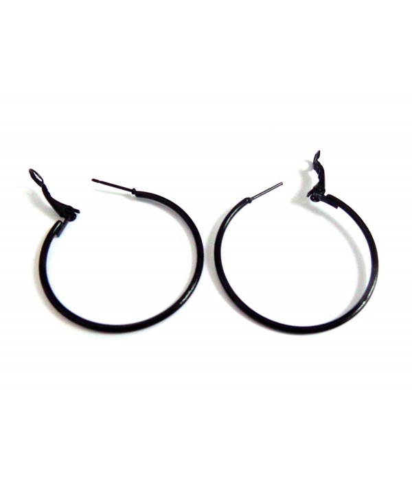 Color Hoop Earrings Simple Black