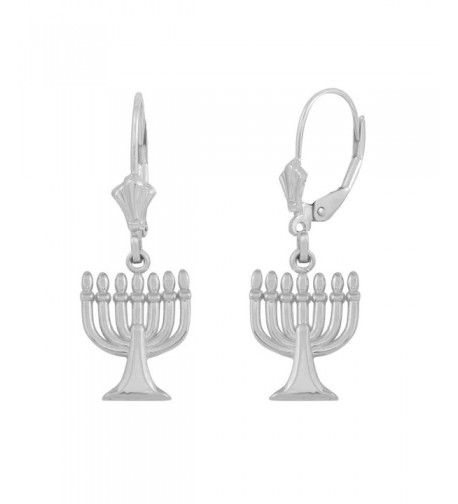 Polished Sterling Jewish Leverback Earrings