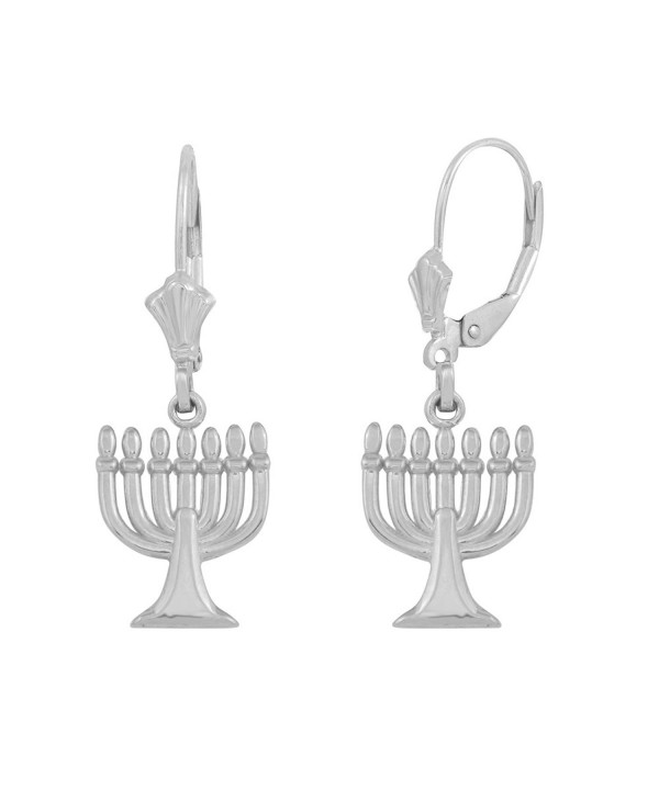 Polished Sterling Jewish Leverback Earrings