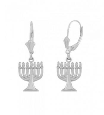 Polished Sterling Jewish Leverback Earrings