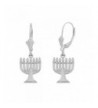 Polished Sterling Jewish Leverback Earrings