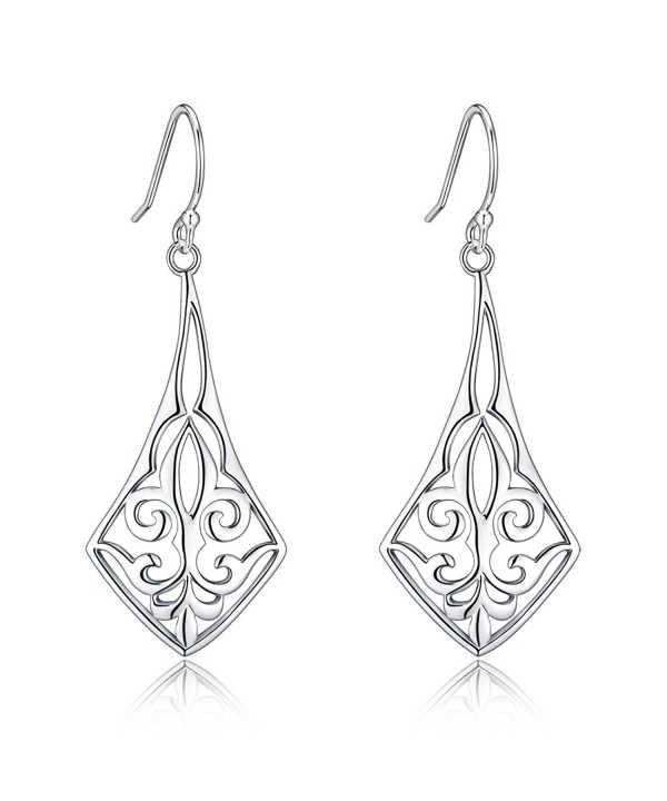 Polished Sterling Filigree Earrings Inspired