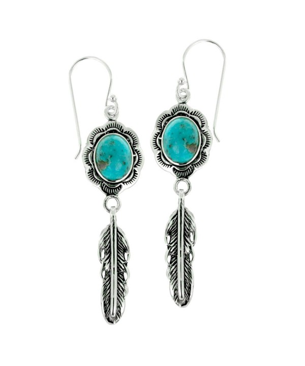 Oxidized Sterling Turquoise Gemstone Earrings