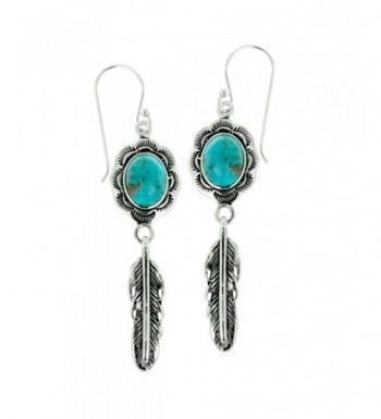 Oxidized Sterling Turquoise Gemstone Earrings