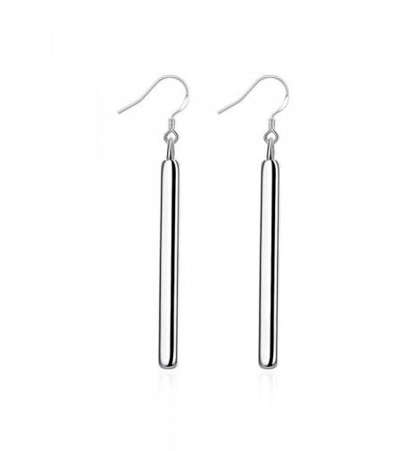 J Stylish Silver Rectangle Earrings Elegant