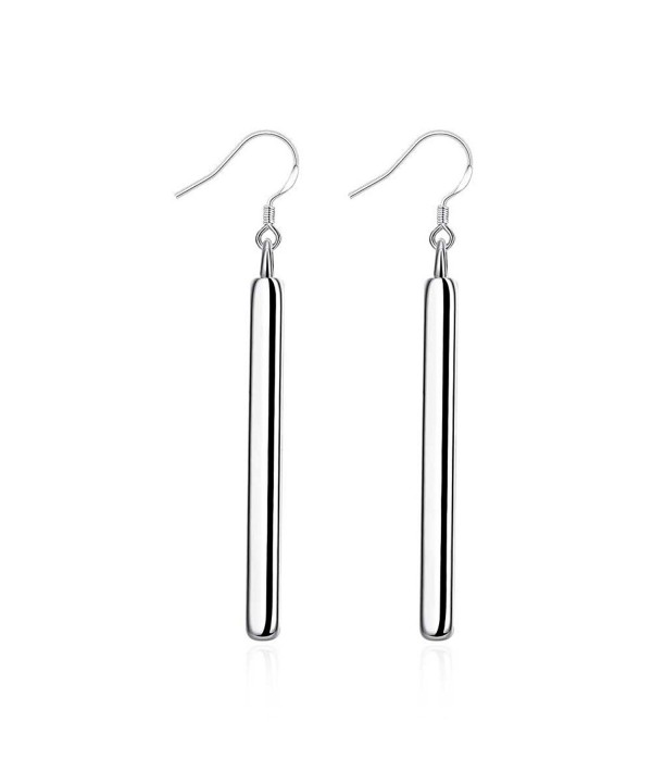 J Stylish Silver Rectangle Earrings Elegant