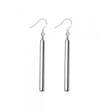 J Stylish Silver Rectangle Earrings Elegant