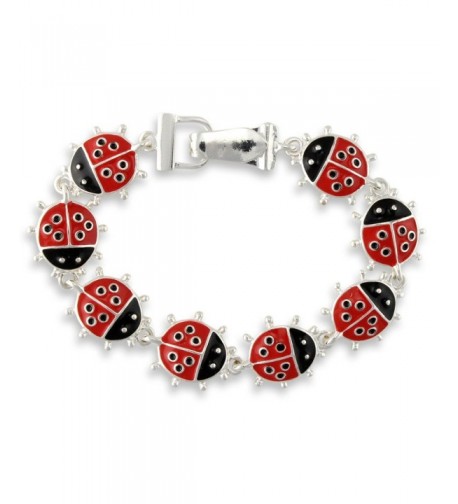 Ladybug Black Enamel Magnetic Bracelet