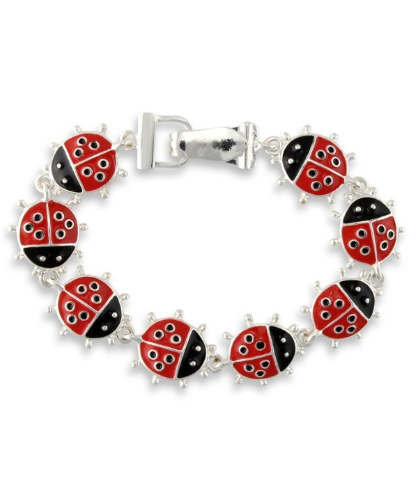 Ladybug Black Enamel Magnetic Bracelet
