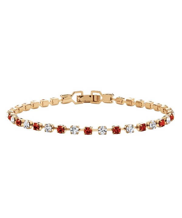 Birthstone Crystal Gold Tennis Bracelet