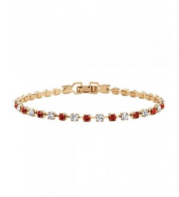 Birthstone Crystal Gold Tennis Bracelet